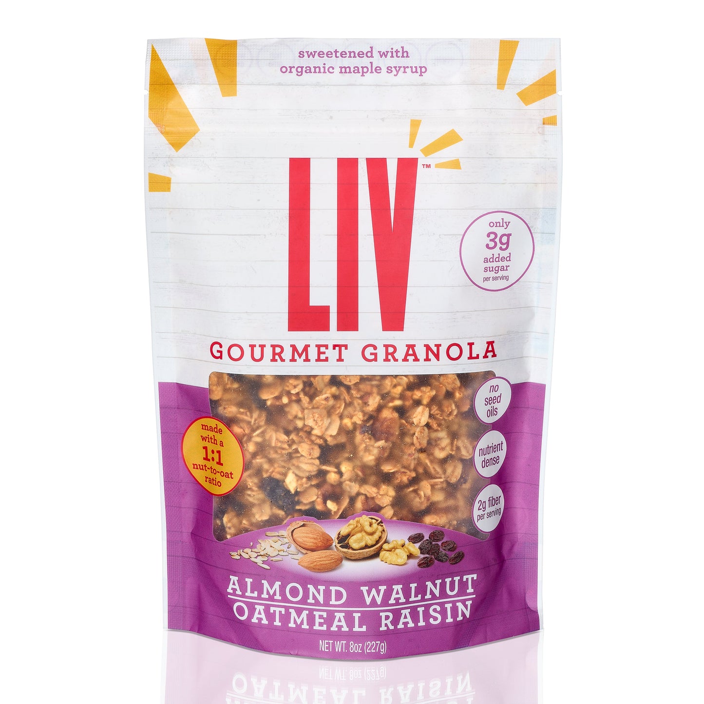 Almond Walnut Oatmeal Raisin Granola – Vegan, Low Sugar, 8oz