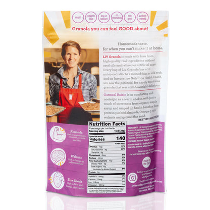 Almond Walnut Oatmeal Raisin Granola – Vegan, Low Sugar, 8oz