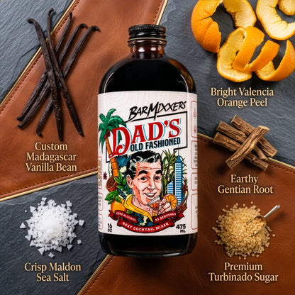 BarMixxers Premium Dad's Old Fashioned Elixir | Zero-Proof Botanical Beverage Base | 16oz