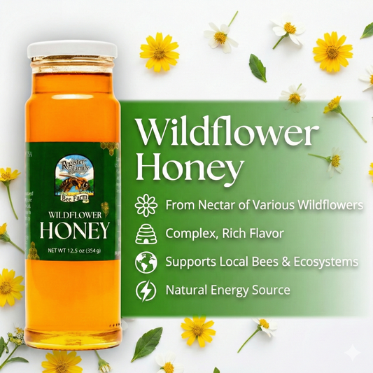 Wildflower Honey Glass Jar 12.5 oz