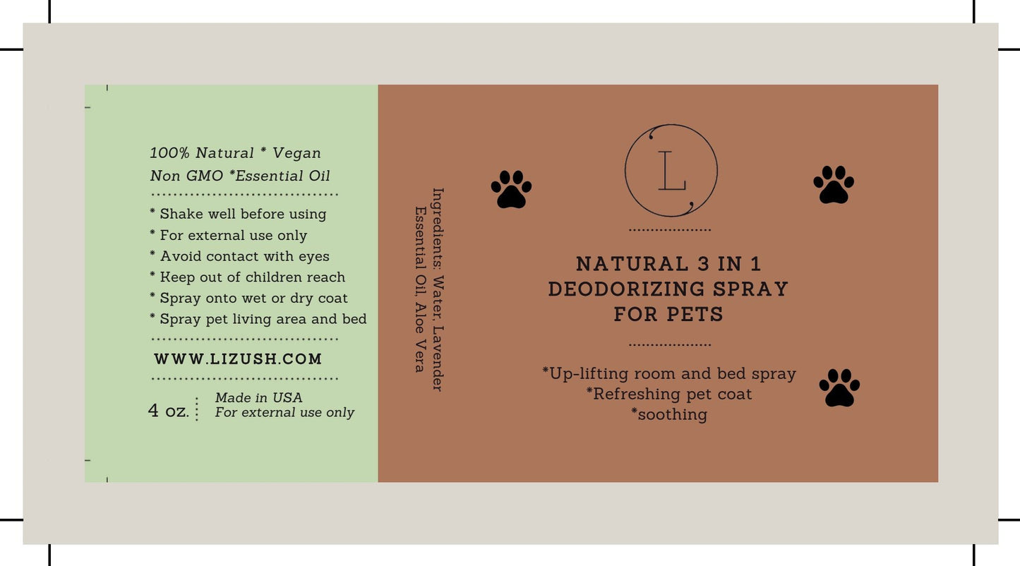 Natural Deodorizing spray for PETS