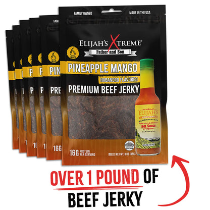 Pineapple-Mango Habanero Beef Jerky - 6 bags (1lb)
