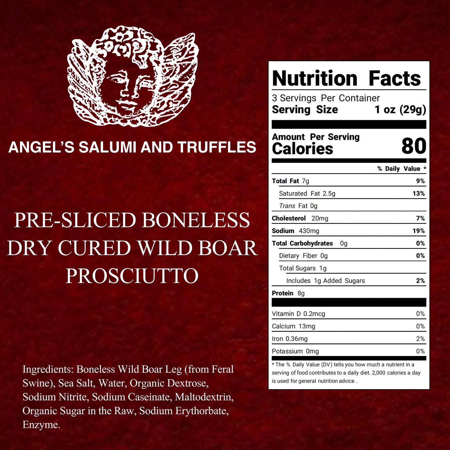 Pre-Sliced Wild Boar Prosciutto (3oz)