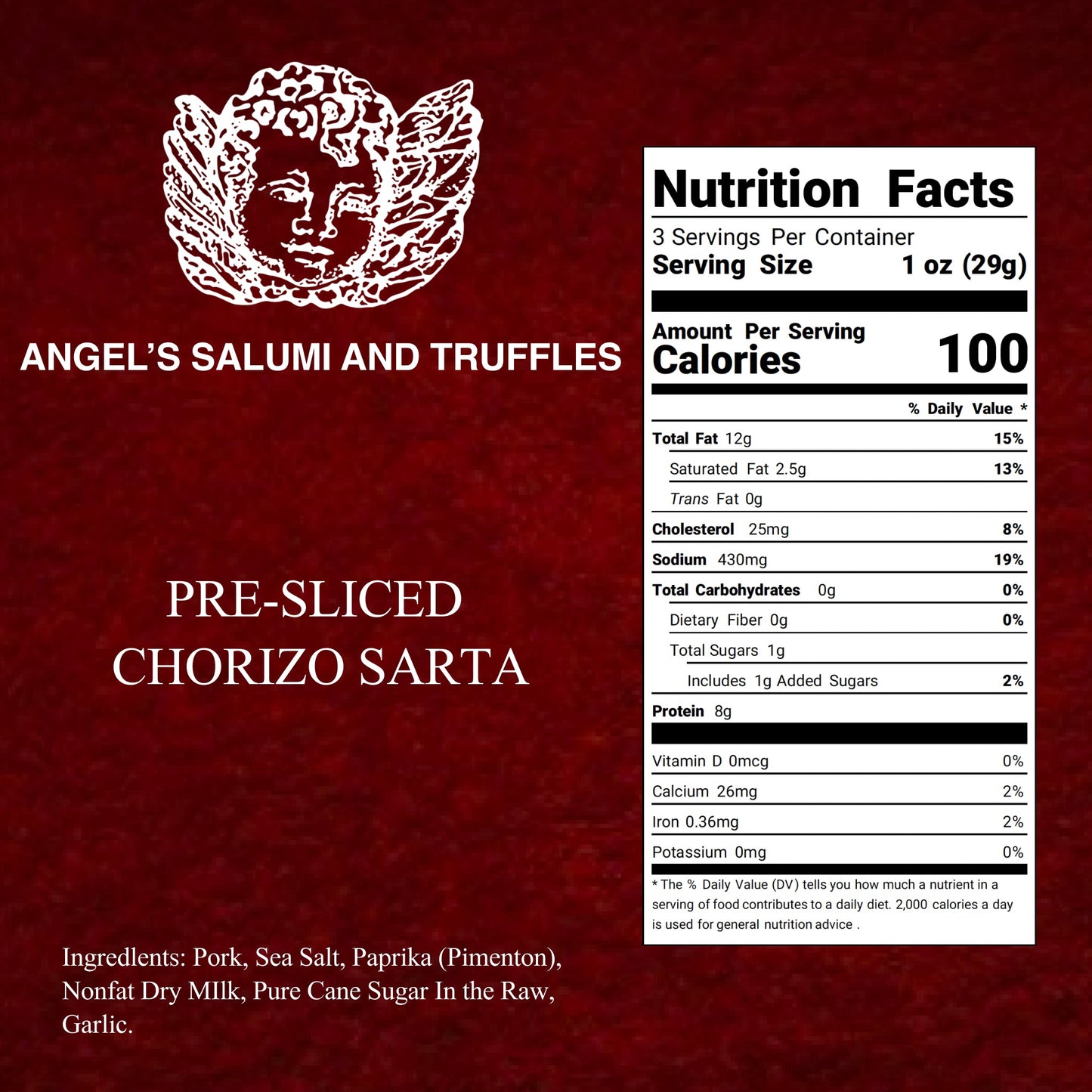 Pre-Sliced Chorizo Sarta Salami (3oz)