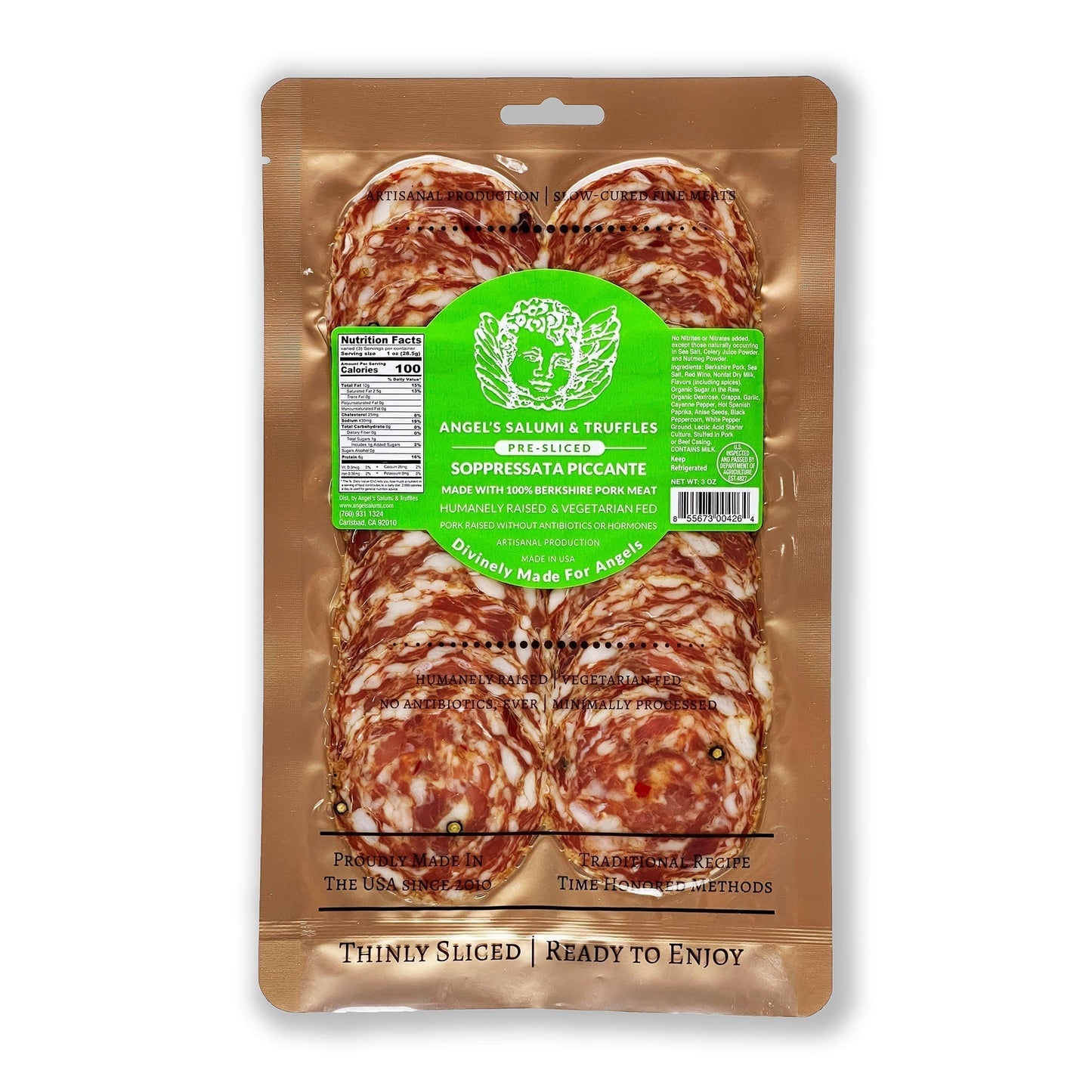 Pre-Sliced Soppressata Piccante Salami (3oz)