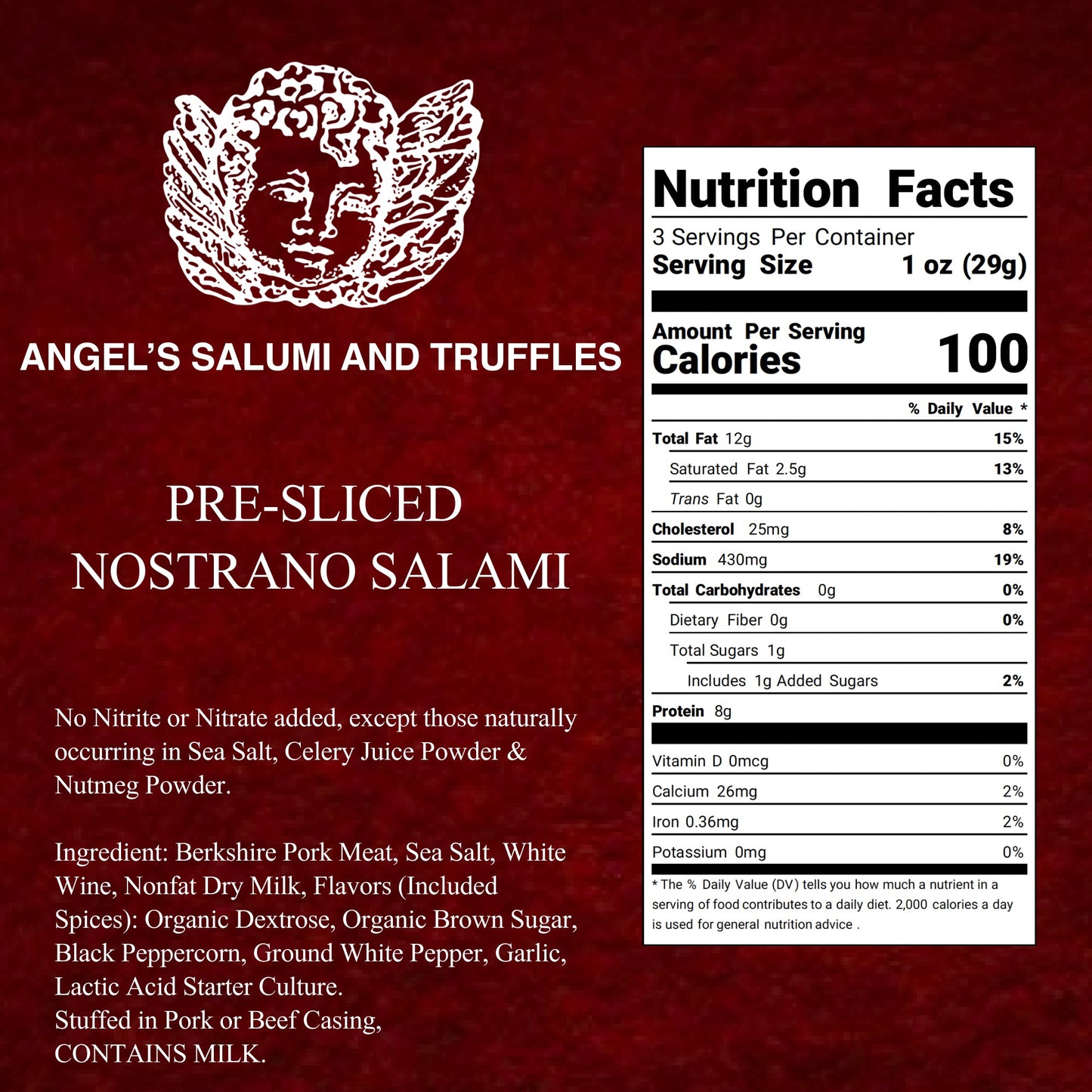 Pre-Sliced Nostrano House Salami (3oz)