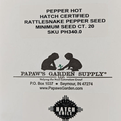 Hatch Cert. Rattlesnake Chile Hot Pepper Seeds