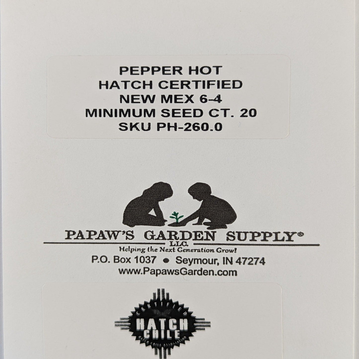 Hatch Cert. New Mex 6-4 Chile Hot Pepper Seeds