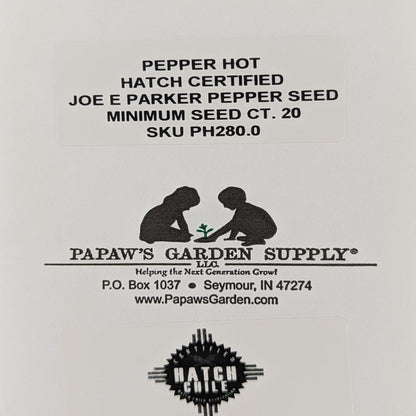 Hatch Cert. Joe E. Parker Chile Hot Pepper Seeds