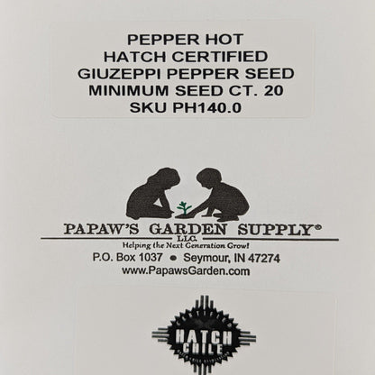 Hatch Cert. Giuzeppi Chile Hot Pepper Seeds
