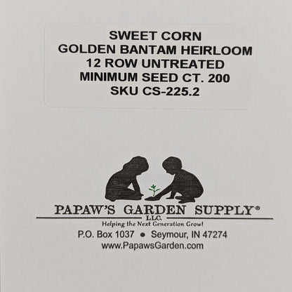Golden Bantam 12 Row Untreated Heirloom Sweet Corn Seeds