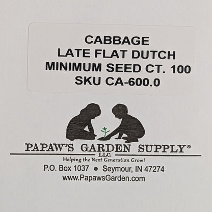 Late Flat Dutch Premium Heirloom Cabbage Seeds