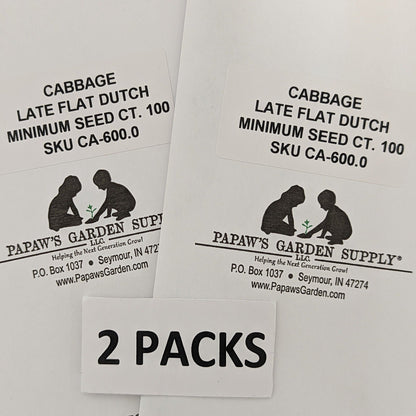Late Flat Dutch Premium Heirloom Cabbage Seeds