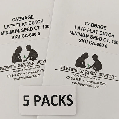 Late Flat Dutch Premium Heirloom Cabbage Seeds