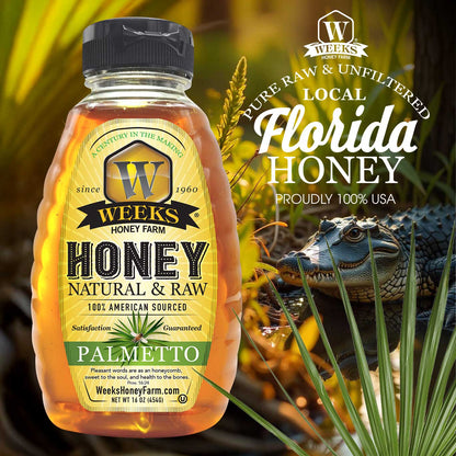 Weeks Pure, Raw & Unfiltered Palmetto Honey, USA