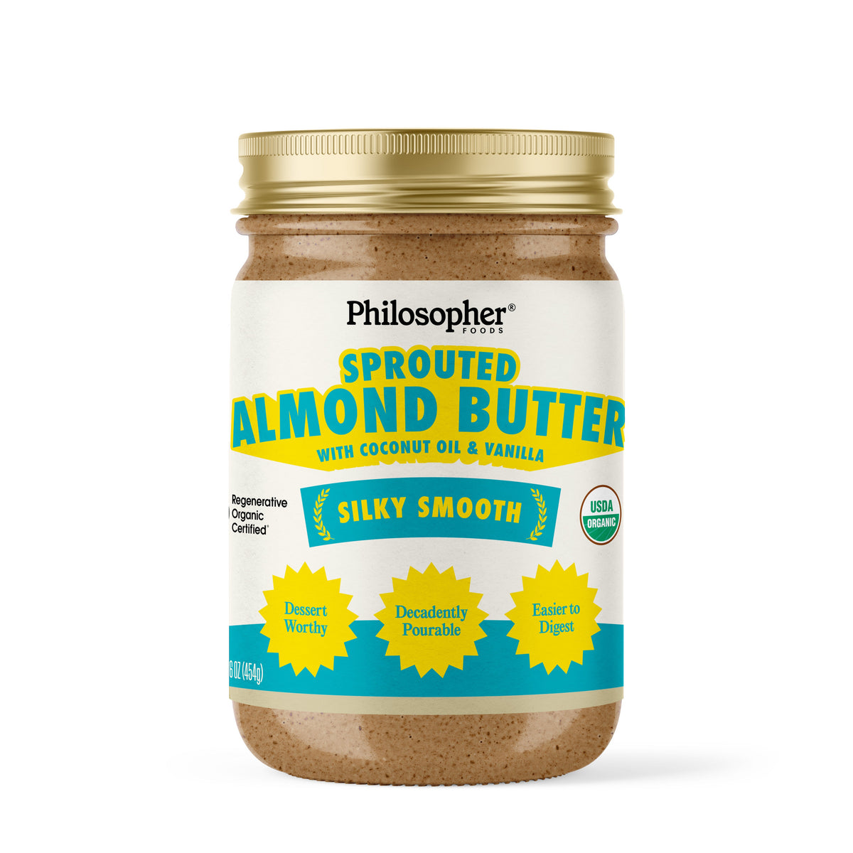 Silky Smooth Sprouted Almond Butter w/ Coconut Oil & Vanilla