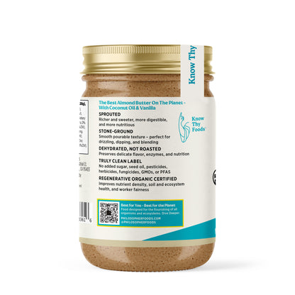Silky Smooth Sprouted Almond Butter w/ Coconut Oil & Vanilla
