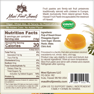 Maui Fruit Jewels Hawaii Fruit Paste - Pineapple
