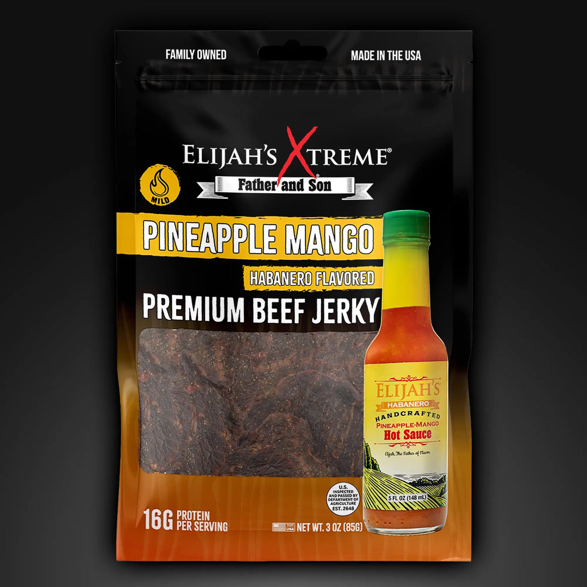 Pineapple-Mango Habanero Beef Jerky by Elijah's Xtreme