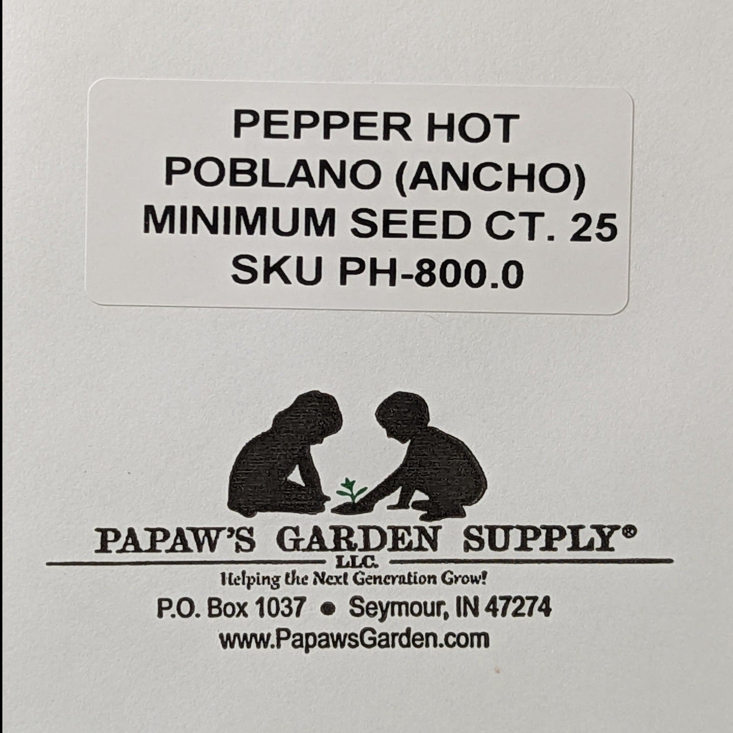 Poblano Mild Hot Pepper Seeds