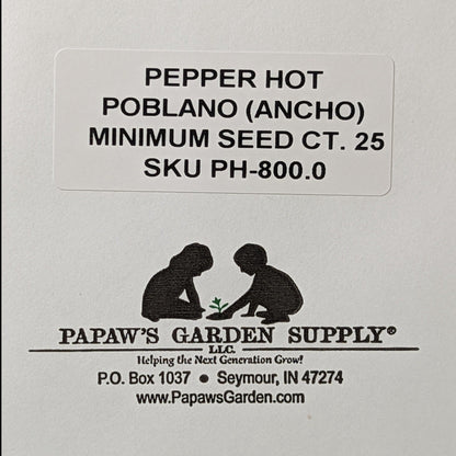 Poblano Mild Hot Pepper Seeds