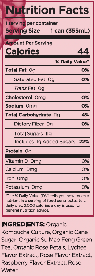 Alive & Well Rose Petal & Lychee Kombucha (6pk)