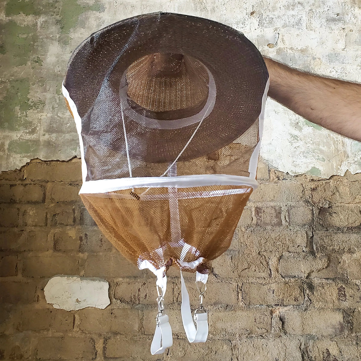 Round Hat with Veil and Straps, image 3 of 4