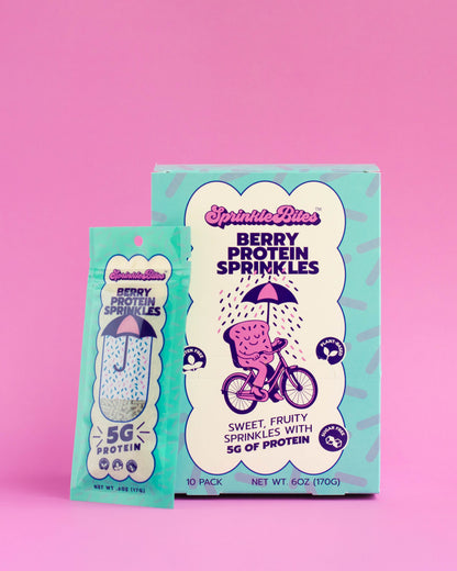 Berry SprinkleBites™ (10-Pack) | Berry Protein Sprinkles, Naturally Colored, Plant-Based, Sugar-Free