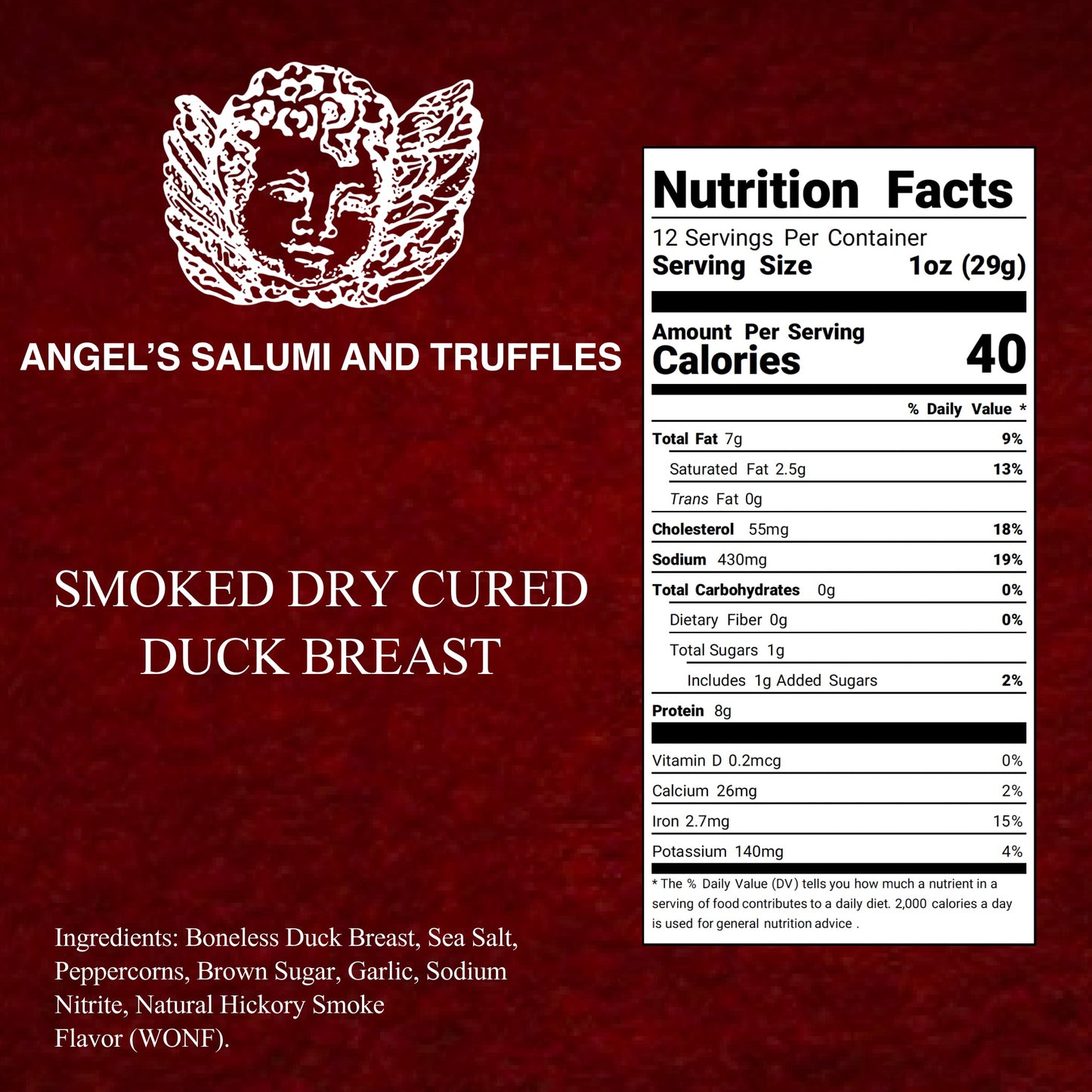 Smoked Duck "Prosciutto" - Dry Cured Duck Breast (10.5-12oz)