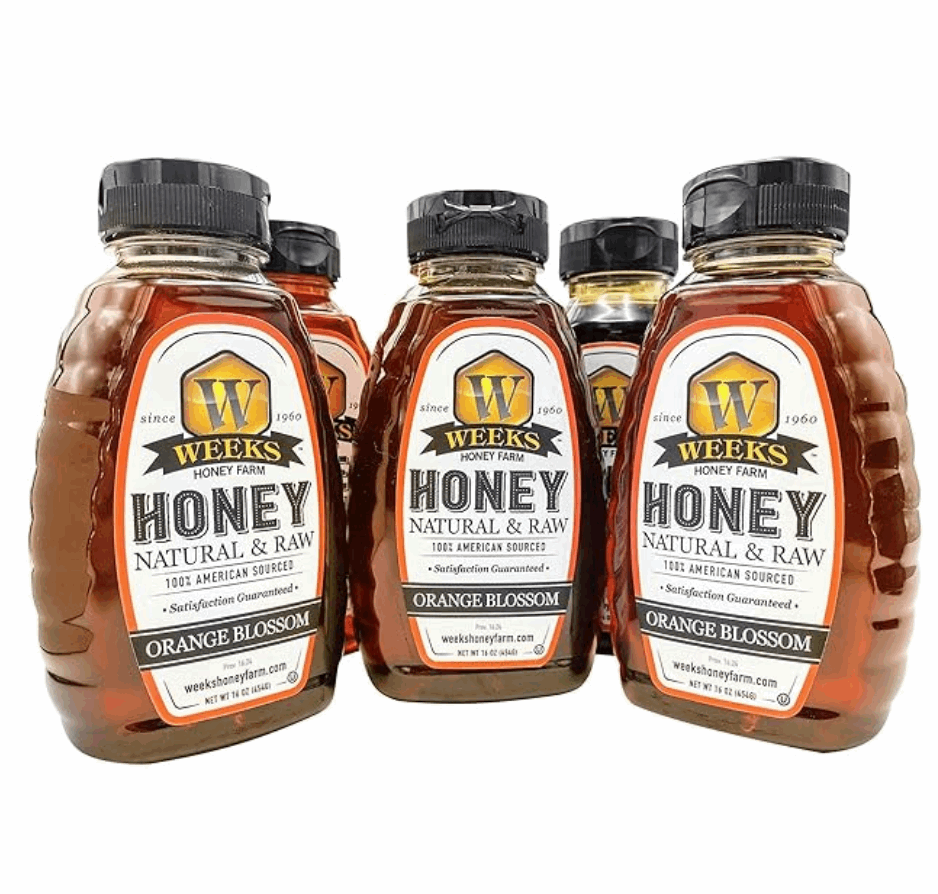 Pure Raw American Orange Blossom Honey - Unfiltered, All-Natural Citrus Sweetness