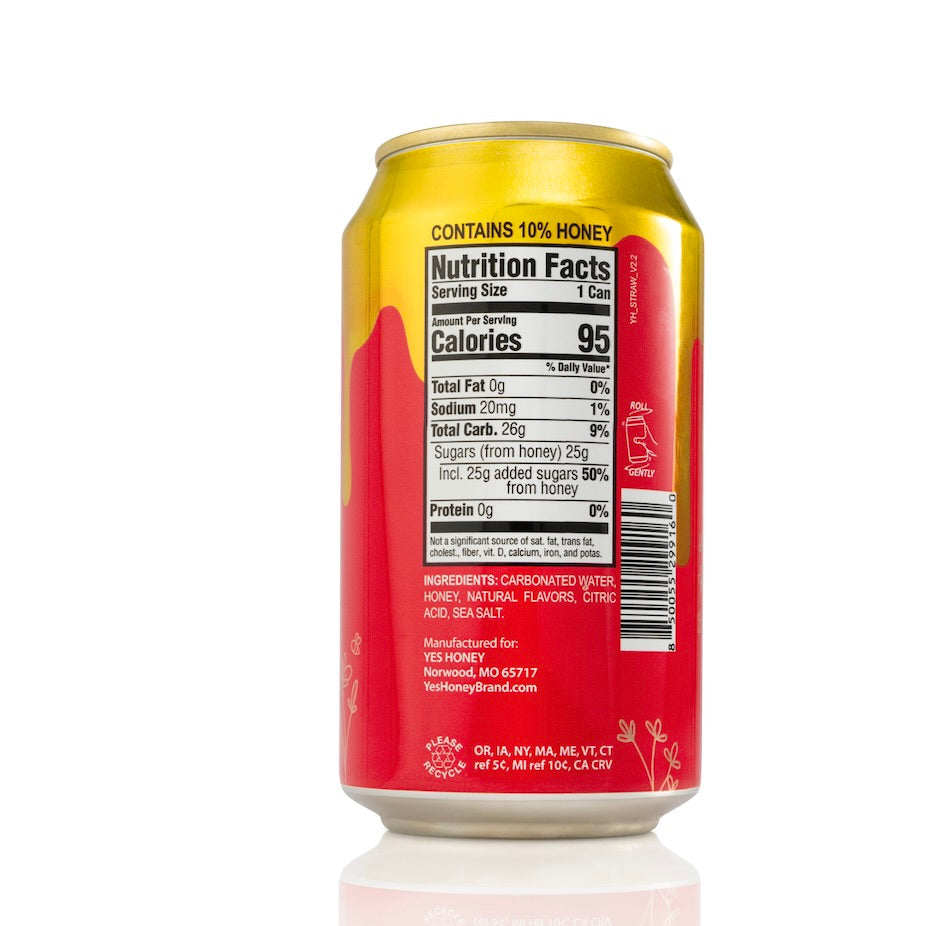 Sparkling Honey Sweetened Strawberry Soda Case