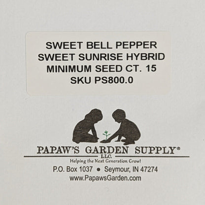 Sweet Sunrise Hybrid Yellow-Orange Bell Pepper Seeds