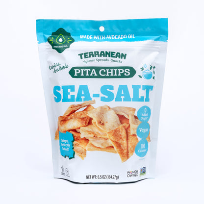 Avocado Oil Twice-Baked Pita Chips 12 Pack, Pita Chips from Terranean Spices, Spreads & Snacks