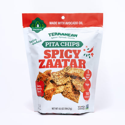 Avocado Oil Twice-Baked Pita Chips 12 Pack, Pita Chips from Terranean Spices, Spreads & Snacks