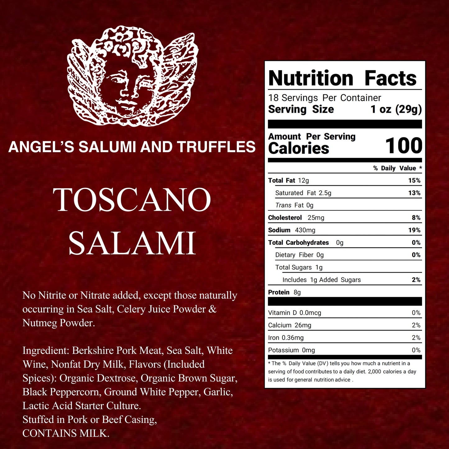 Italian Toscano Salami (1.1lb)