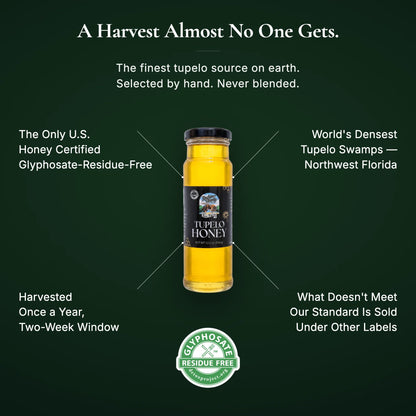 Raw Tupelo Honey — 12.5 oz | Certified Glyphosate Residue Free