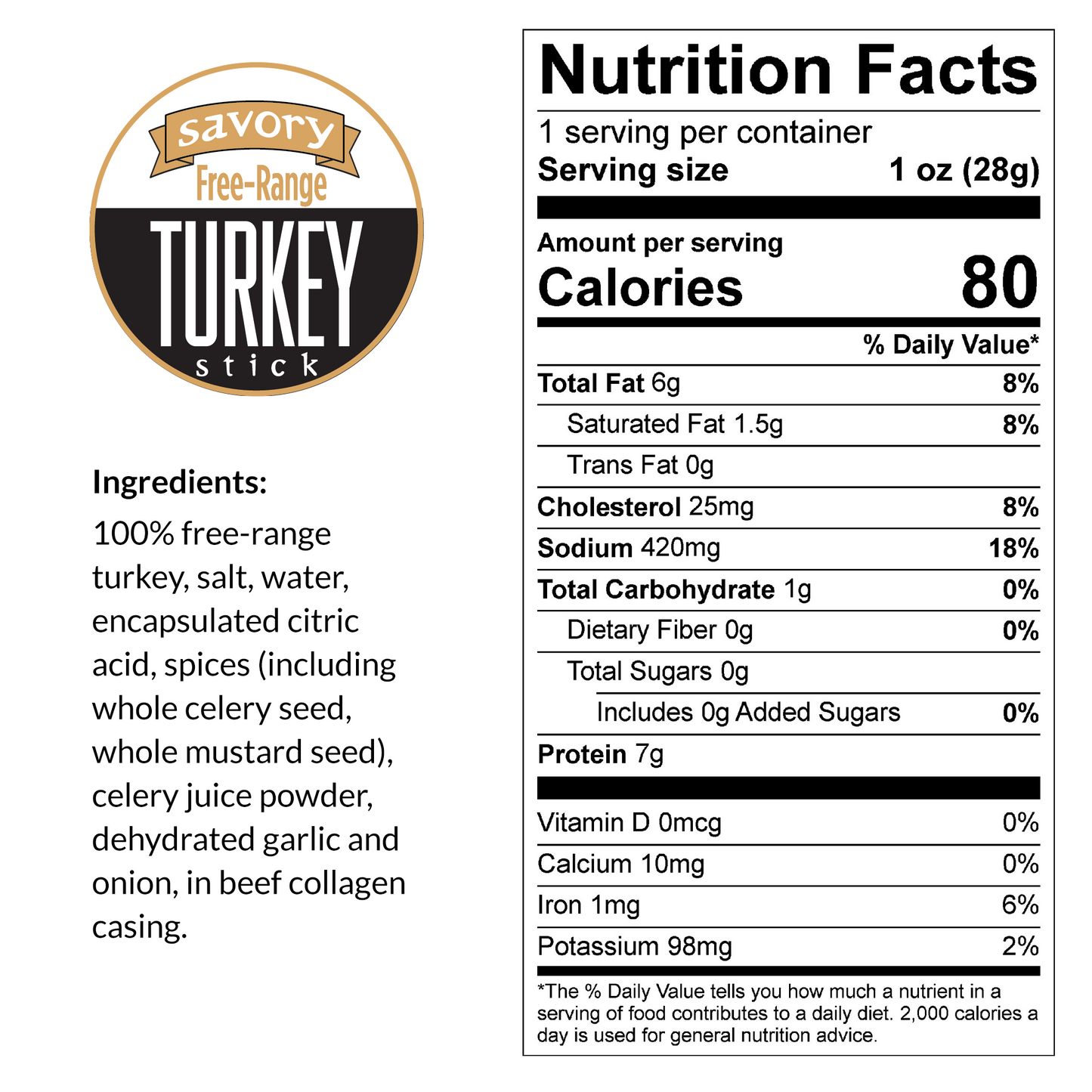 Savory - Free-Range Turkey Sticks (No Sugar)