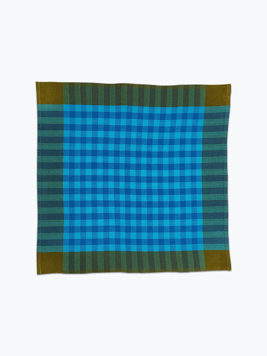 Grid Napkin Pair - Turquoise