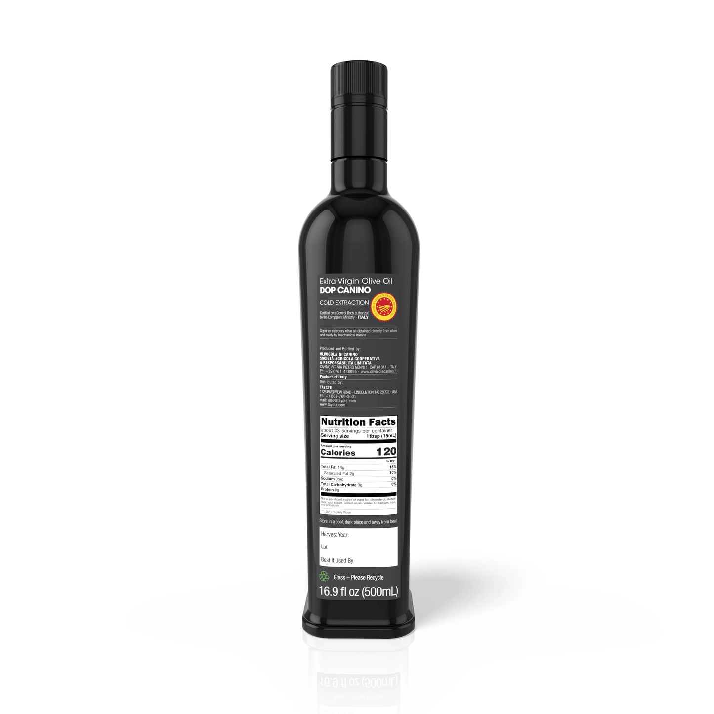 D.O.P. Canino Single-Variety Extra Virgin Olive Oil — Caninese, Italy (16.9 fl oz / 500ml)