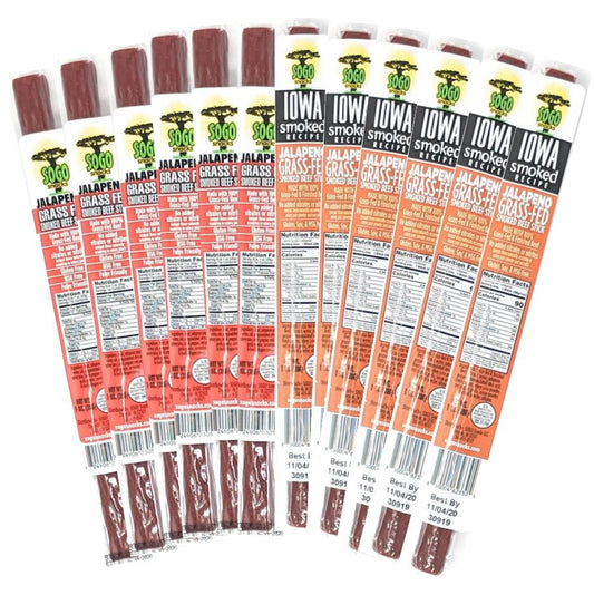 Variety - Jalapeño Flavors, 100% Grass-Fed Beef Sticks (No Sugar)