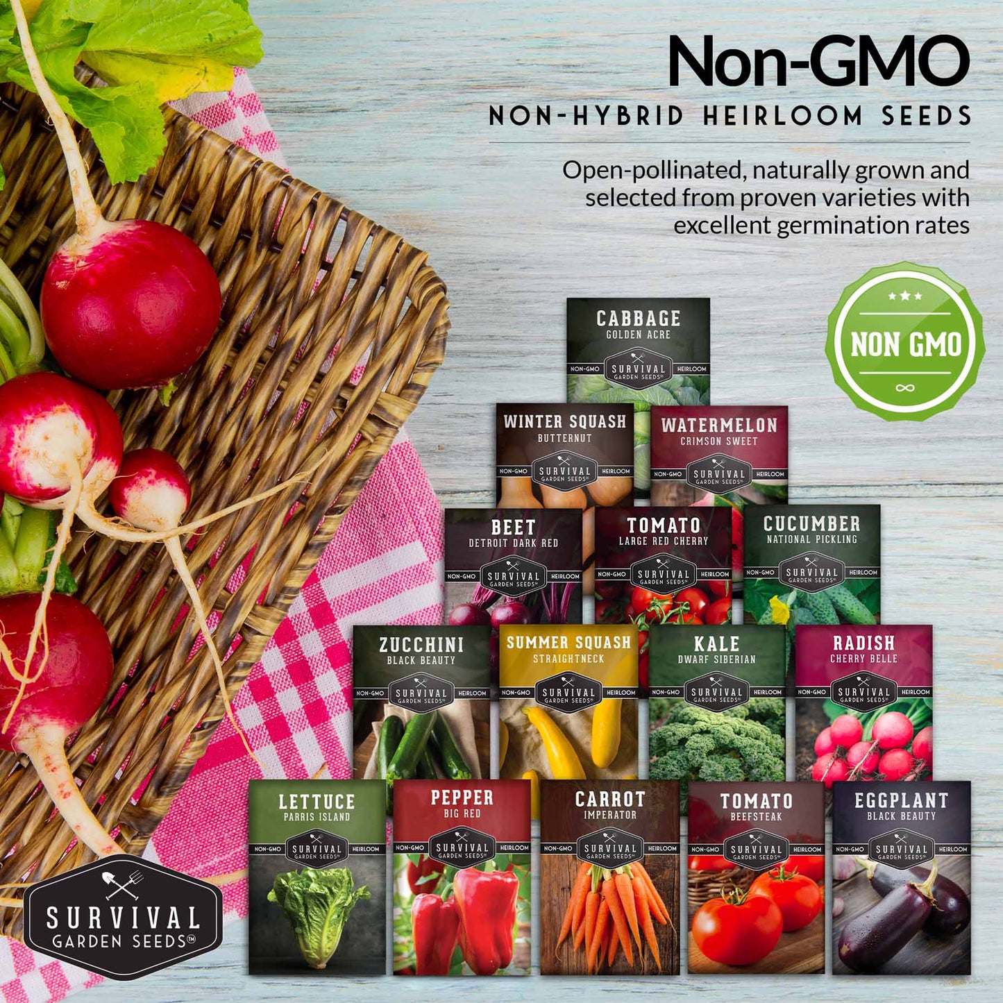 Vegetable Garden Collection - 15 Packs of Vegetable Seeds