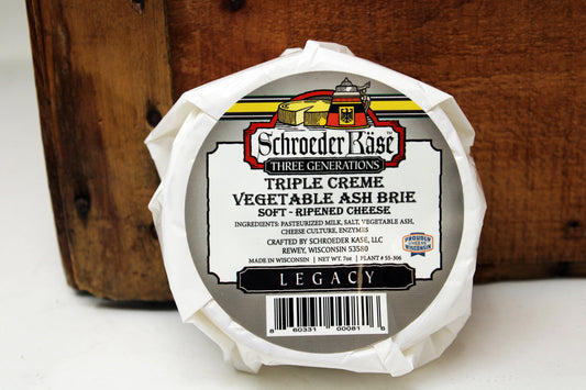Triple Crème Vegetable Ash Brie Cheese Wheel