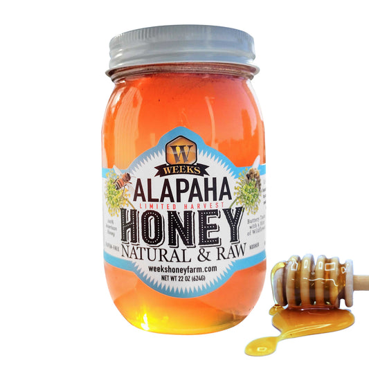 Premium Raw Alapaha Honey - Unfiltered Wildflower Blend, Rich in Antioxidants & Floral Notes, Sourced from a South Georgia River
