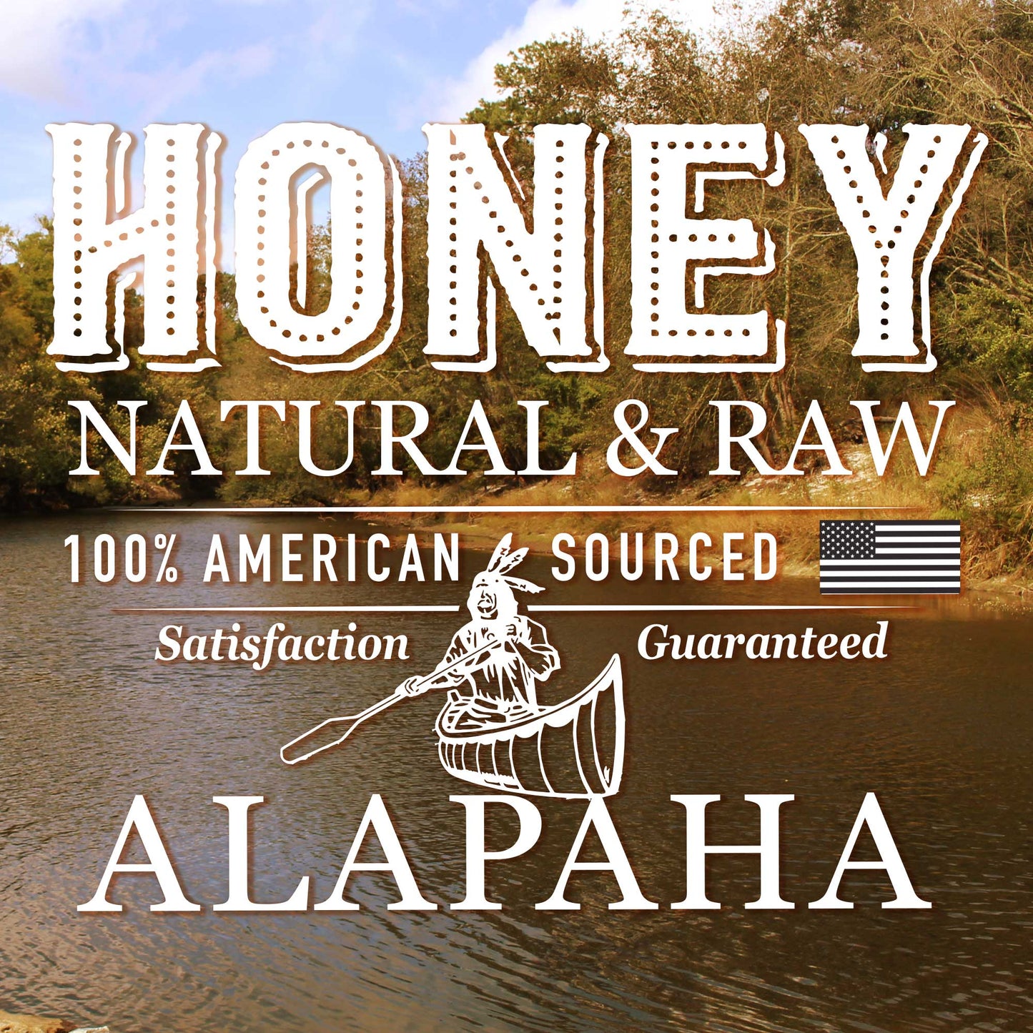 Premium Raw Alapaha Honey - Unfiltered Wildflower Blend, Rich in Antioxidants & Floral Notes, Sourced from a South Georgia River