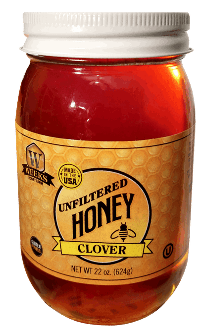 All-Natural Pure Raw Clover Honey - Sweet, Light, & Nutrient-Rich, No Additives, Sourced from American West Clover Fields