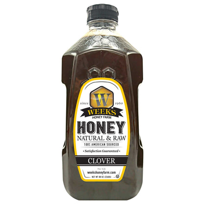 All-Natural Pure Raw Clover Honey - Sweet, Light, & Nutrient-Rich, No Additives, Sourced from American West Clover Fields