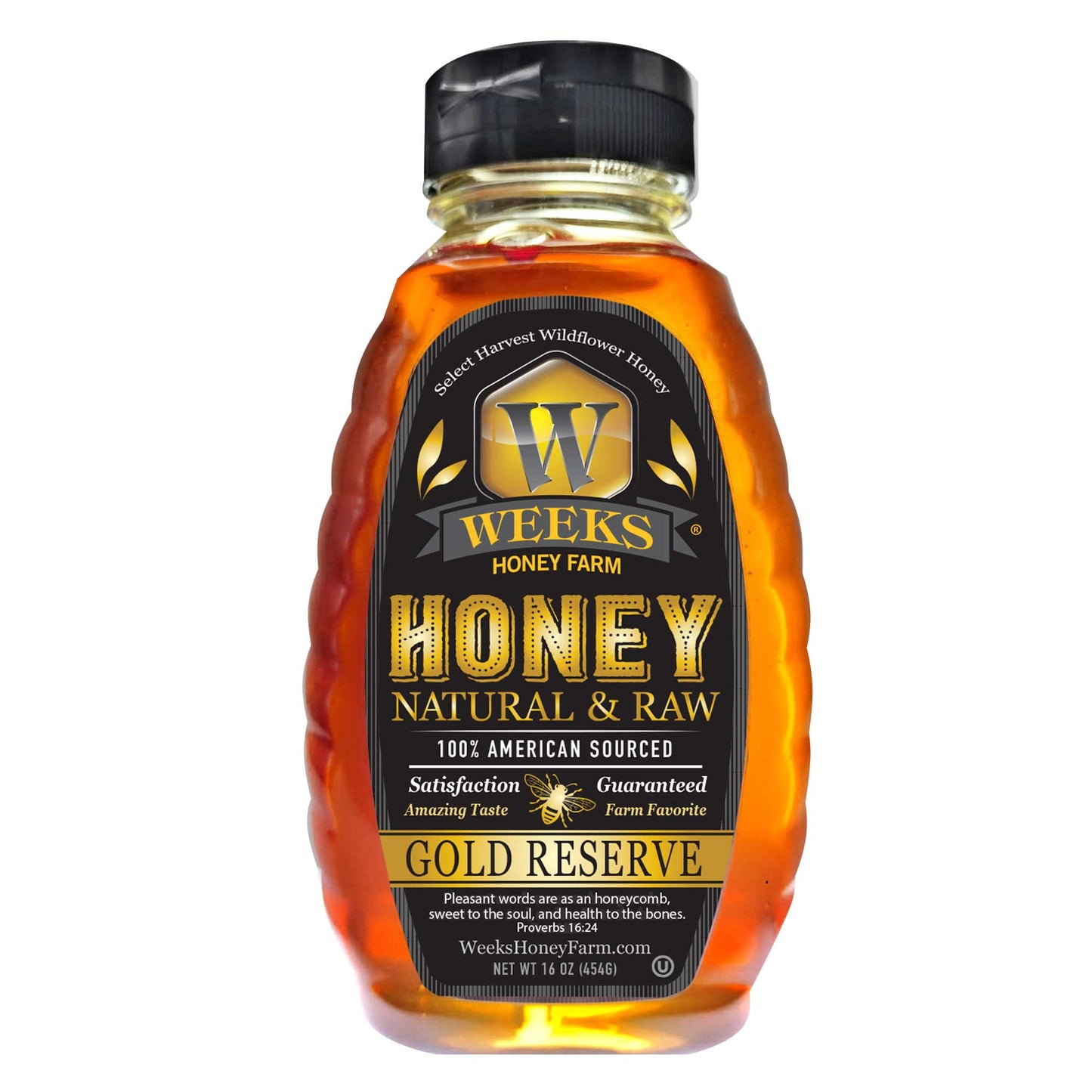 Weeks Raw Gold Reserve Honey, Special Edition- Unfiltered Natural Honey from Georgia