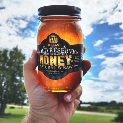 Weeks Raw Gold Reserve Honey, Special Edition- Unfiltered Natural Honey from Georgia