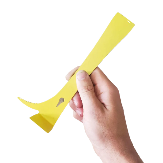 Yellow Hive Tool with Curved Hook by Foxhound Bee Company