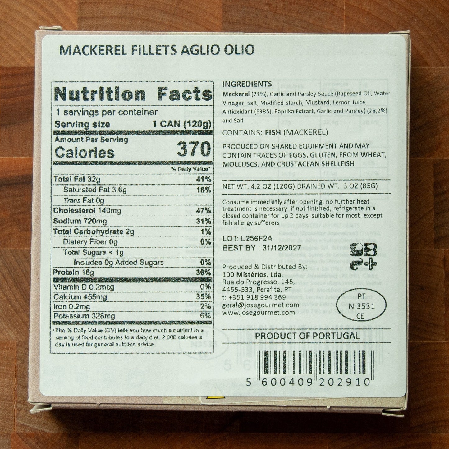 Mackerel Fillets in Aglio e Olio Sauce